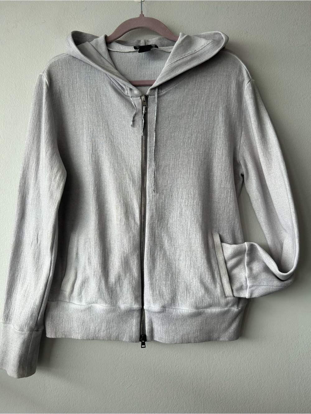 Avant Toi Light Gray Zip Cotton Hoodie